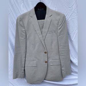 J. Crew Men’s Seersucker Suit in Blue